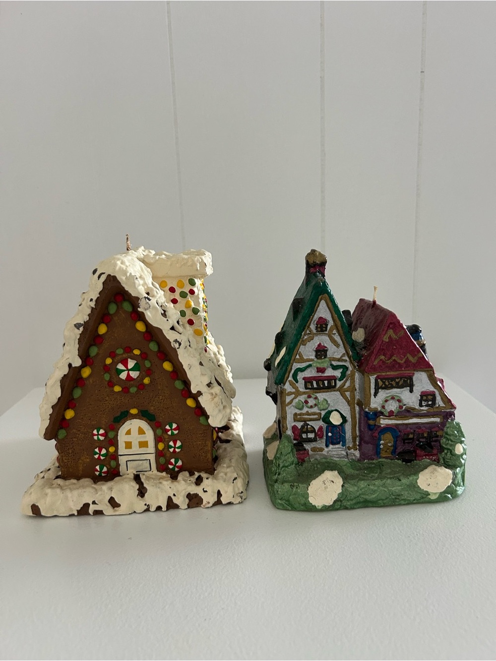 Vintage CANDLE HOUSE by delicates Swiss Chalet & Gingerbread House Candles